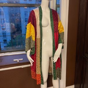 NWOT AO.LA reversible s Kimono rich colors beautifully detailed -